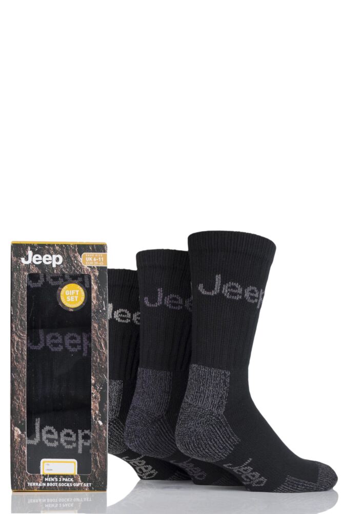 Jeep Men's JM273 3 Pair Luxury Terrain Socks (6-11, Black/Greys) :  : Fashion