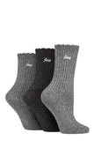 Ladies 3 Pair Jeep Bamboo Scalloped Top Socks