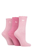 Ladies 3 Pair Jeep Bamboo Scalloped Top Socks