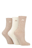 Ladies 3 Pair Jeep Bamboo Scalloped Top Socks