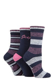 Ladies 3 Pair Jeep Performance Full Cushion Striped Boot Socks