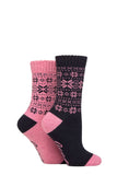 Ladies 2 Pair Jeep Wool Blend Thermal Performance Boot Socks