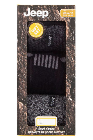 Mens 3 Pair Jeep Terrain Leisure Socks Gift Box