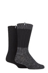 Mens 2 Pair Jeep Wool Blend Cable Knit Boot Socks