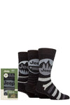 Mens 3 Pair Jeep Logo Cotton Gift Boxed Socks