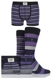 Mens 3 Pack Jeep Spirit Gift Boxed Striped Trunks and Socks