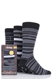 Mens 3 Pair Jeep Cotton Thick Stripe Gift Set Socks