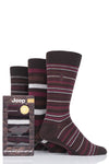 Mens 3 Pair Jeep Cotton Thick Stripe Gift Set Socks